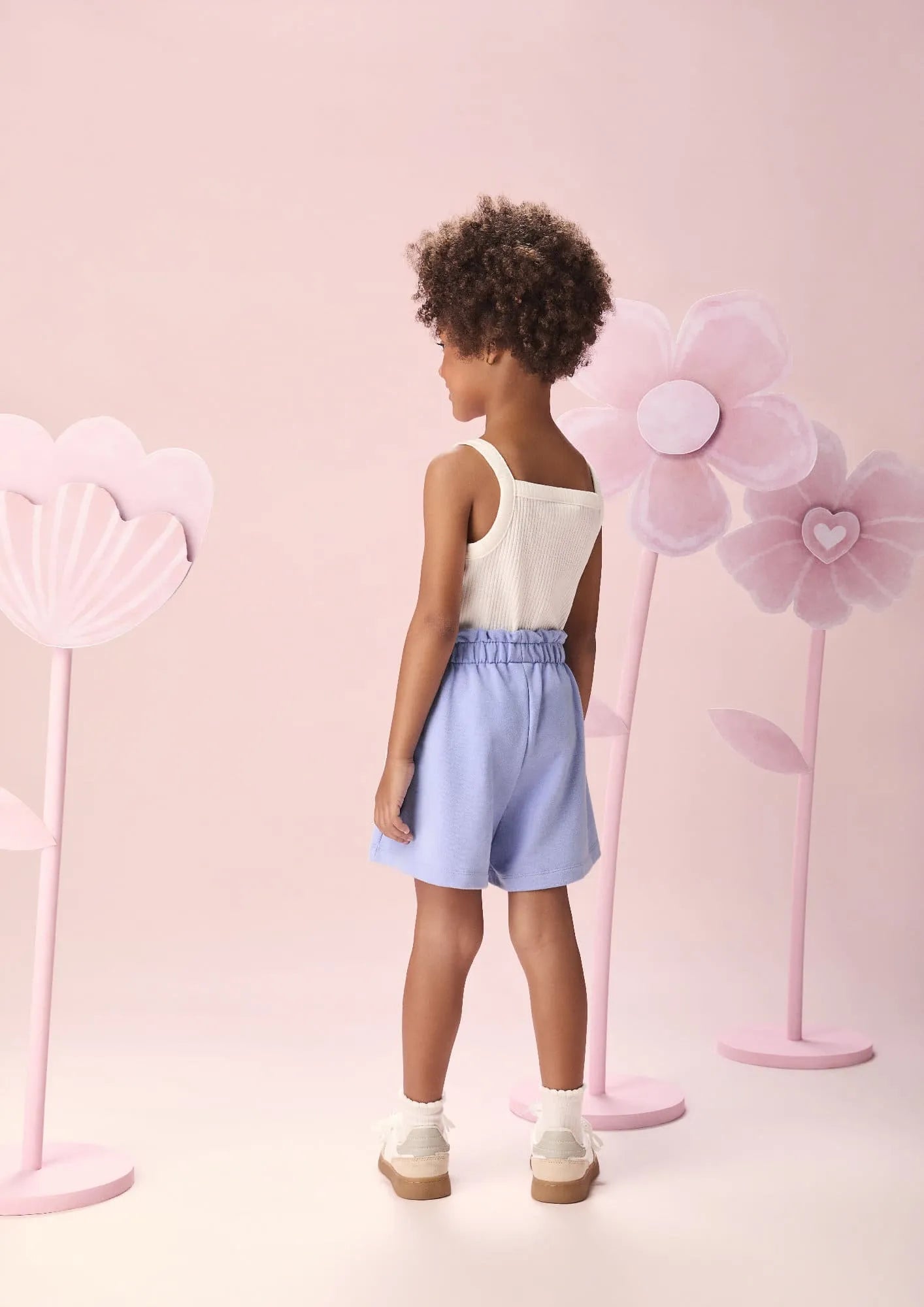 Conjunto Infantil Menina Momi com Shorts Azul e Blusa Branca Sweet Team