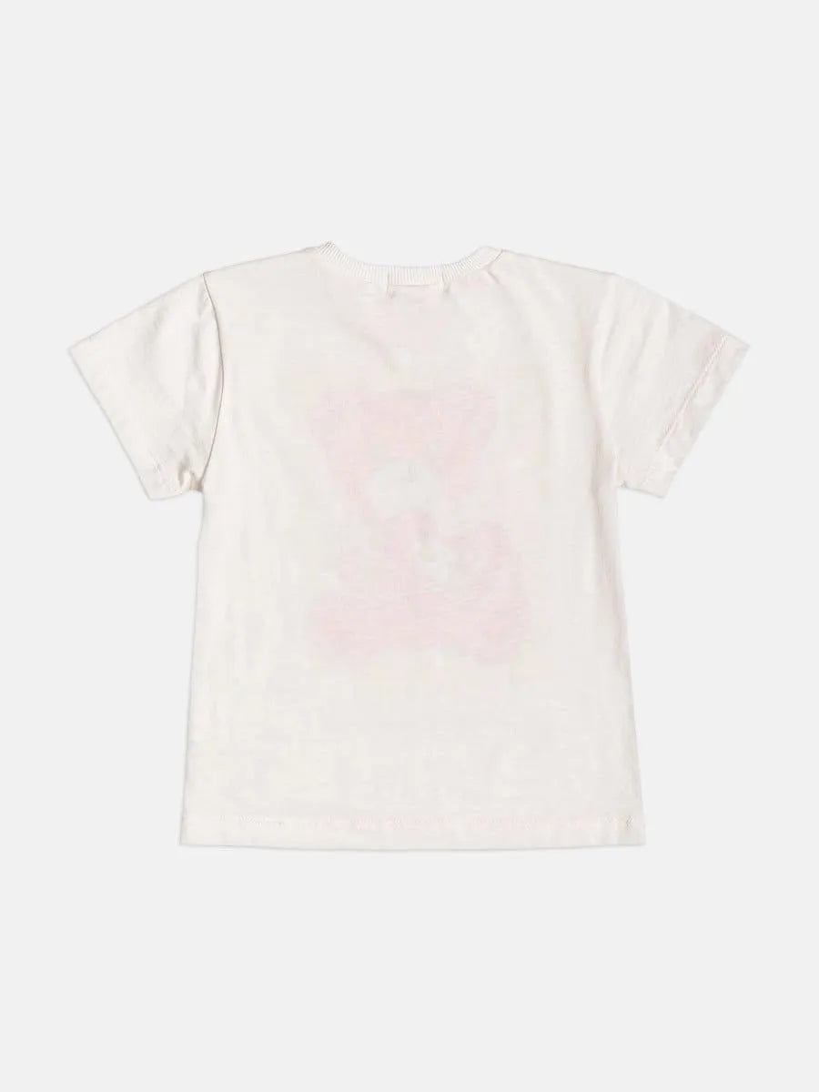 Blusa Infantil Momi Menina Branca Ursinha Love