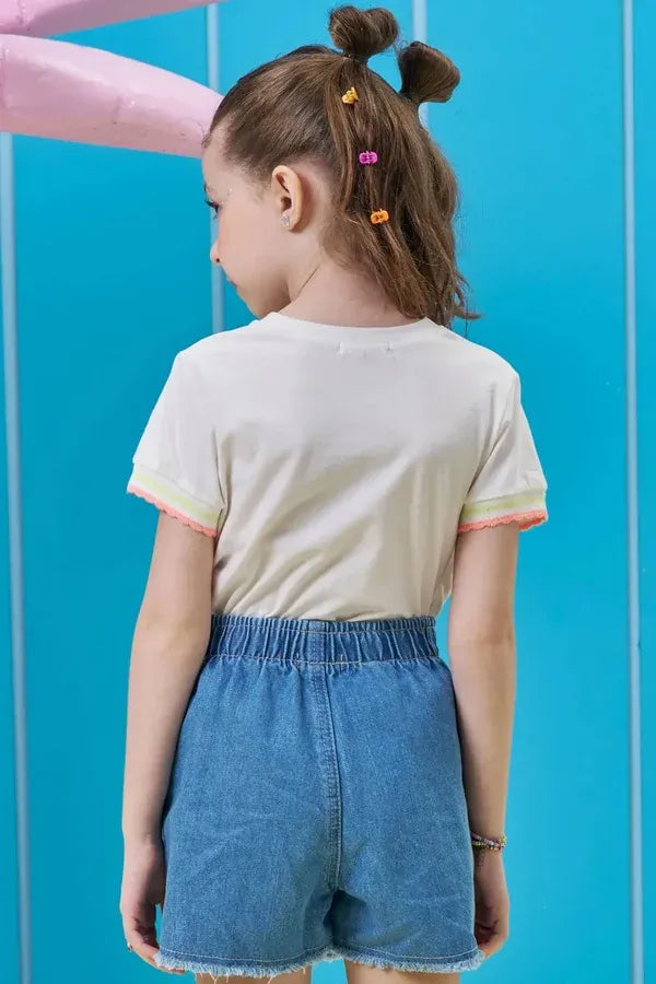 Blusa Infantil Menina Kukiê Branca Milk Shake