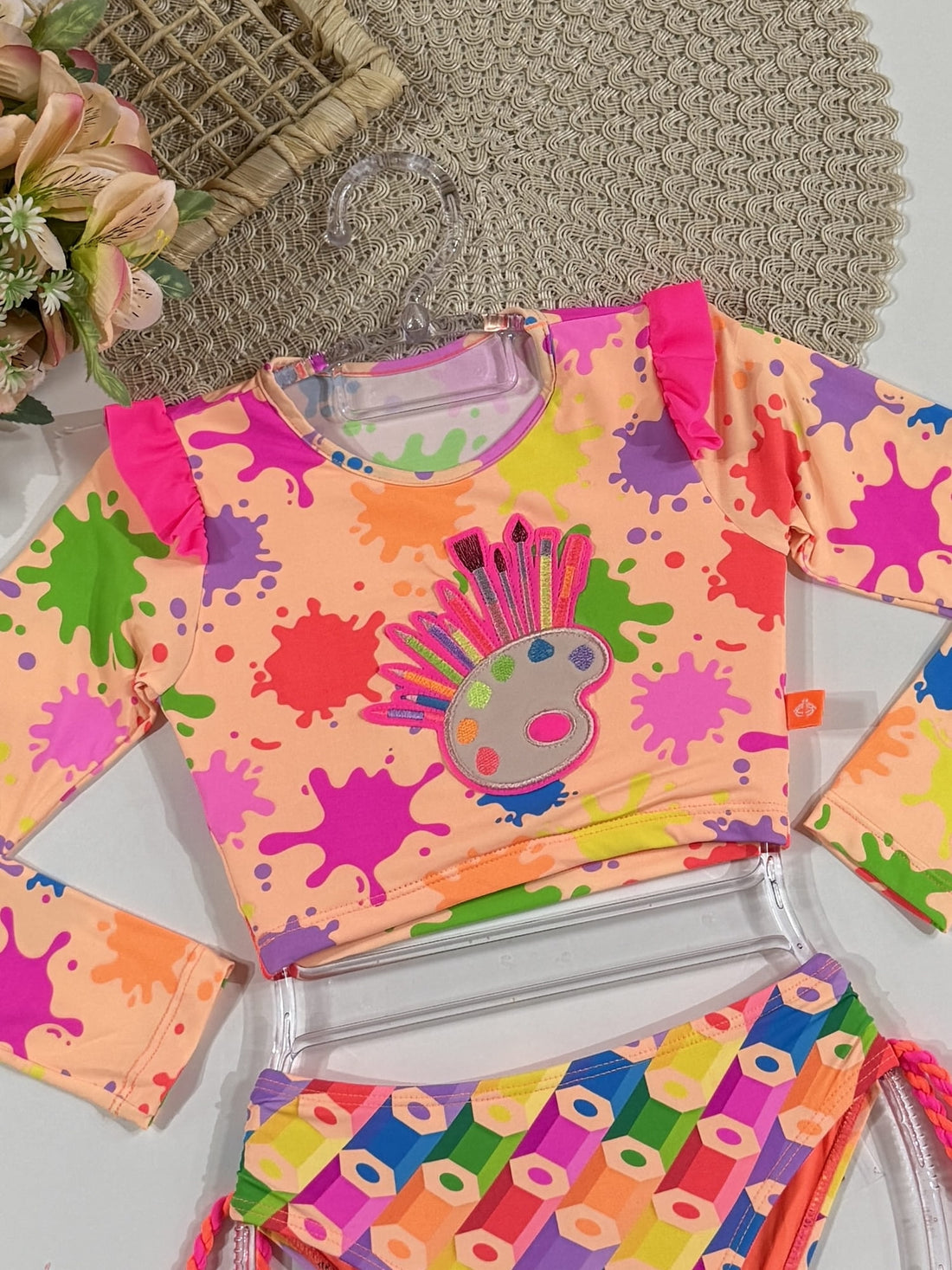 Biquíni Infantil Siri Kids Cropped Manga Longa Karol Colorir 40239