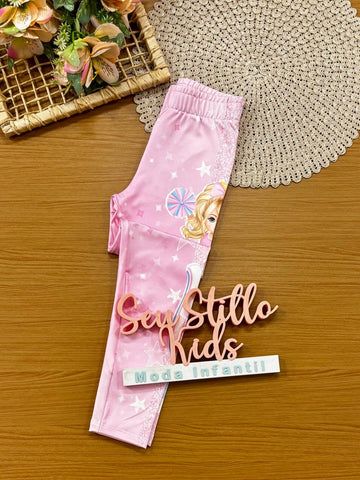 Calça Legging Infantil Cinti Rosa Líder de Torcida