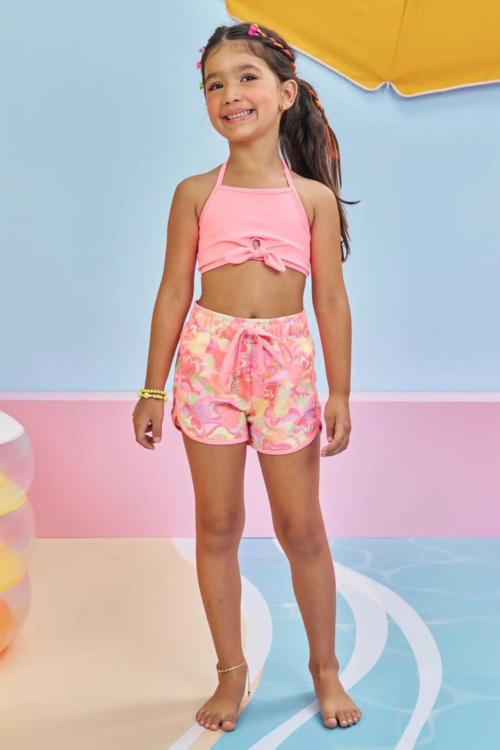 Shorts Infantil Kukie Verão Saida de Praia Frutinhas