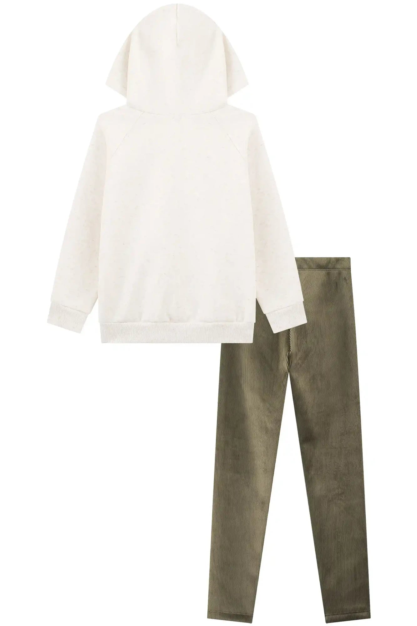 Conjunto Infantil Kukiê Inverno com Calça Legging Verde e Moletom Flanelado Fadinha