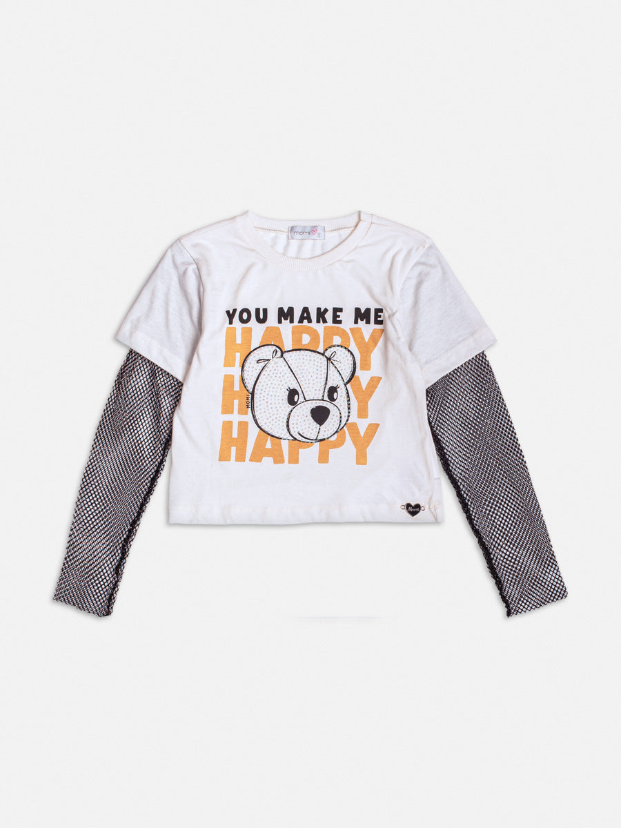 Blusa Infantil Momi Inverno Manga Longa Urso