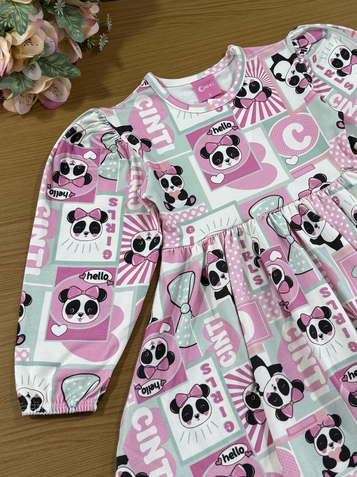 Vestido Infantil Cinti Inverno Cotton Panda
