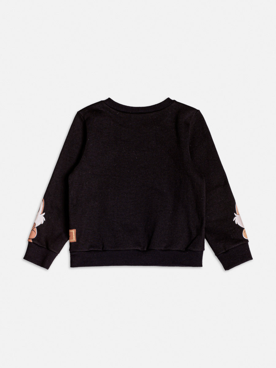 Moletom Infantil Momi Inverno Flanelado Preto Tico e Teco Disney