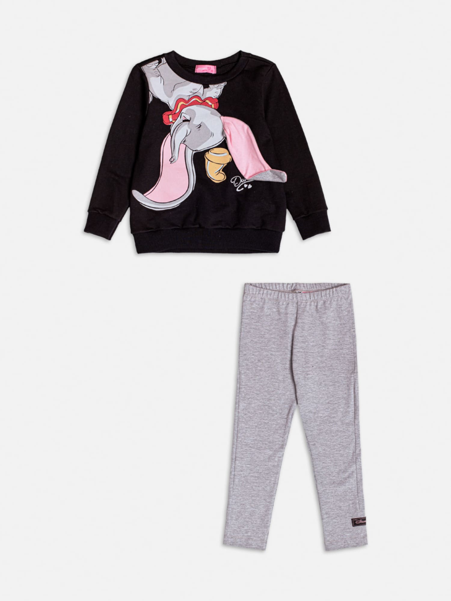 Conjunto Infantil Momi Inverno com Calça e Casaco Preto Dumbo