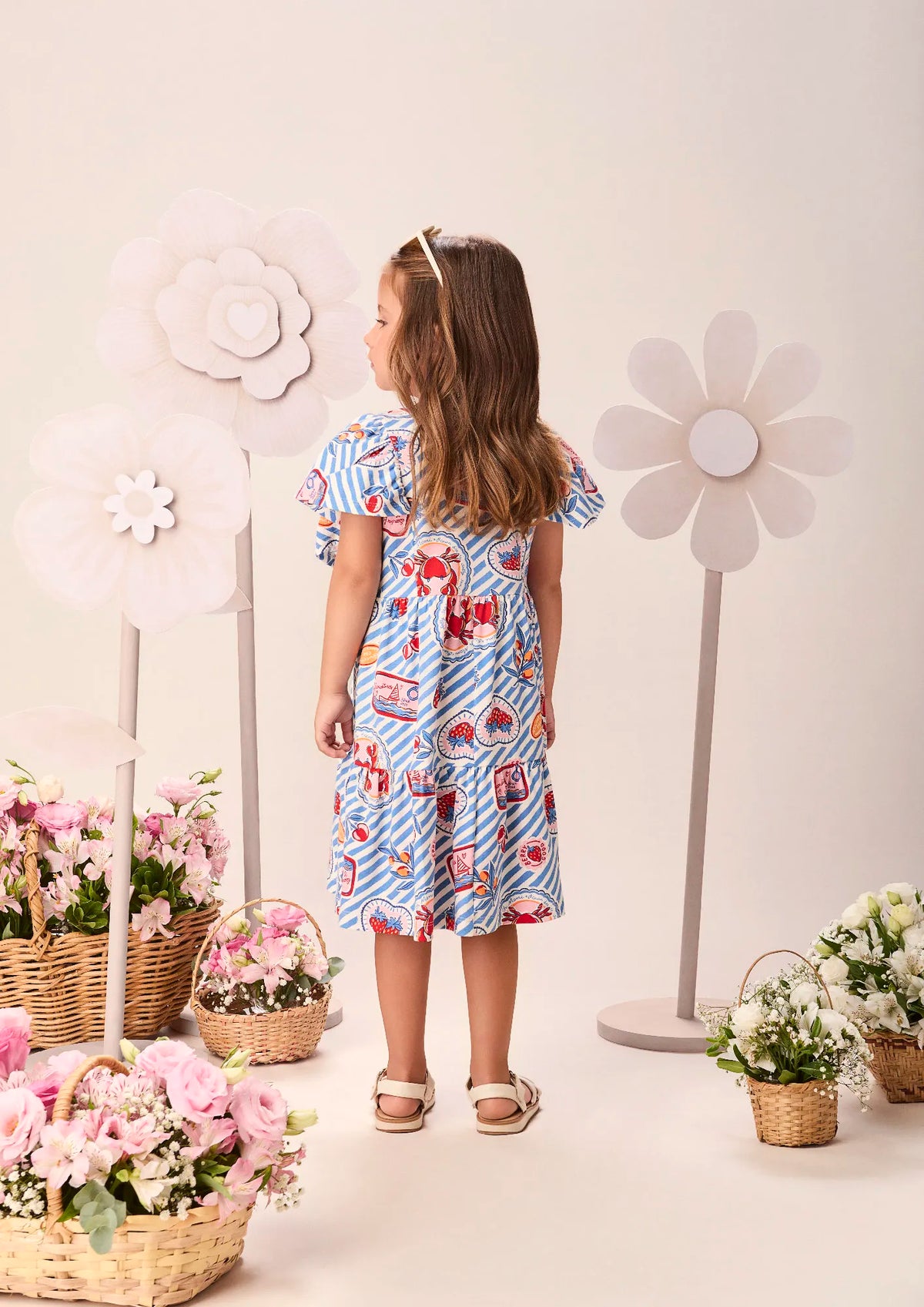 Vestido Infantil Momi Listrado Azul