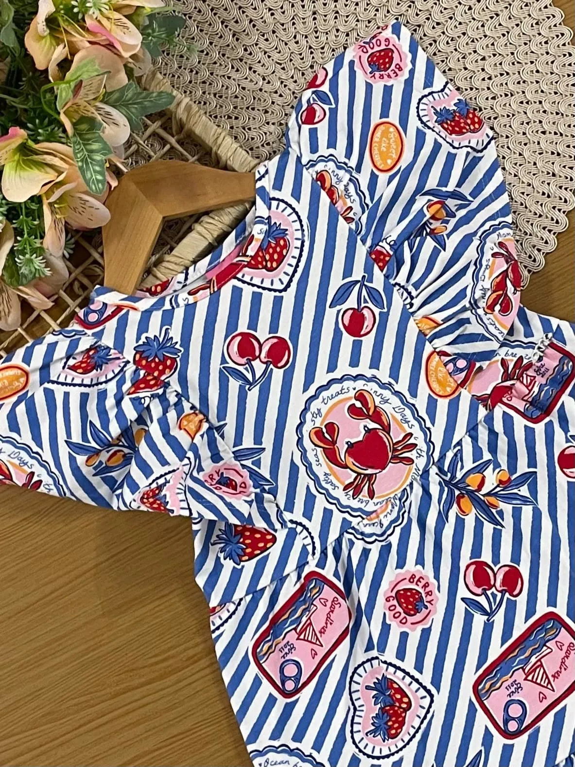 Vestido Infantil Momi Listrado Azul