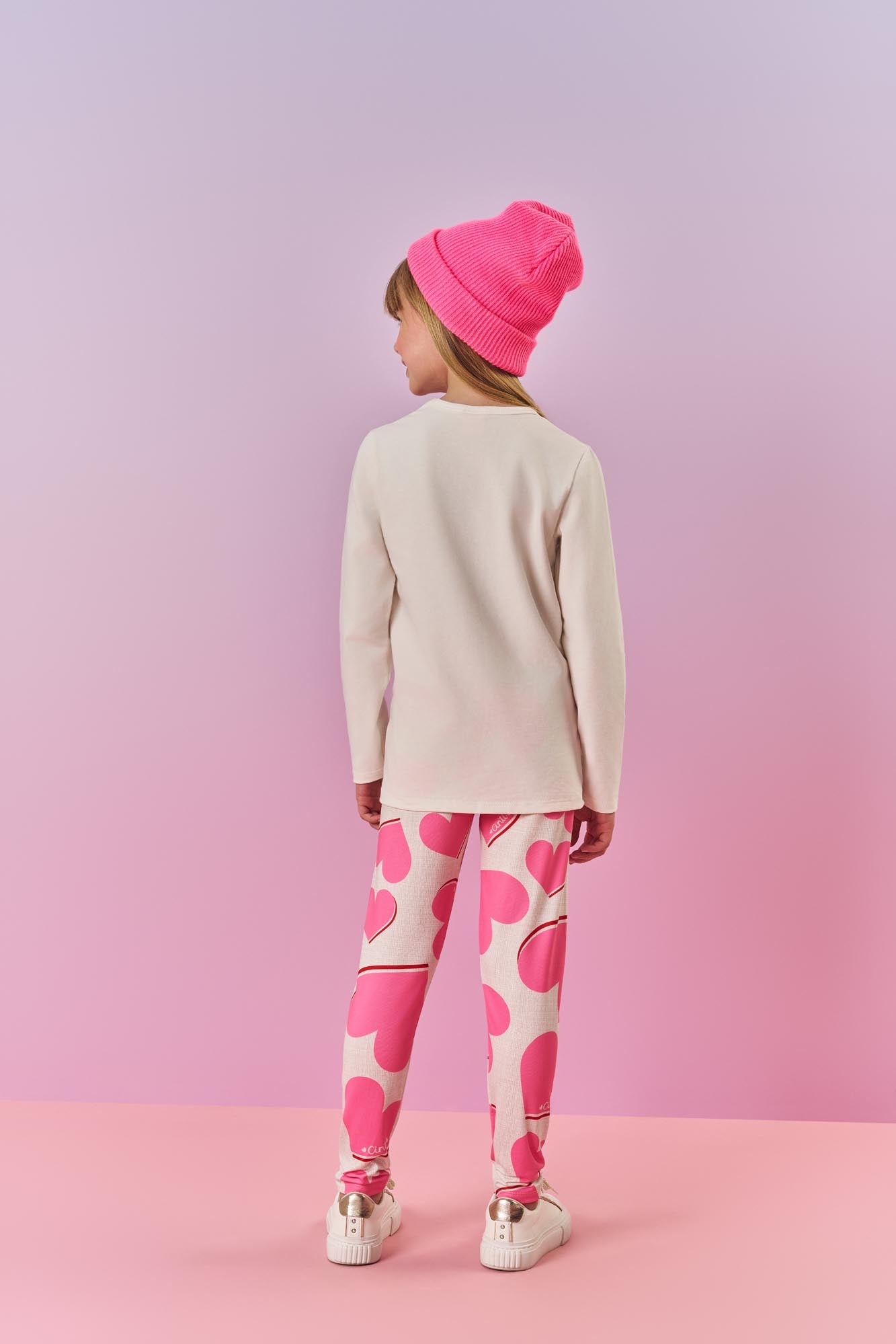 Conjunto infantil Cinti Inverno Calça Legging e Blusa Manga Longa Coração
