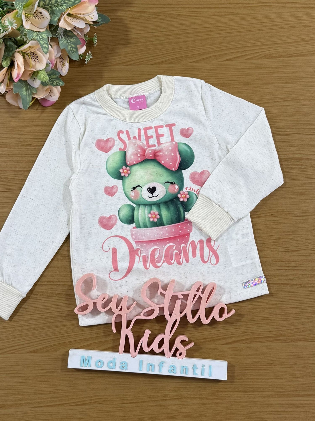 Pijama Infantil Cinti Inverno Calça e Blusa Cactos