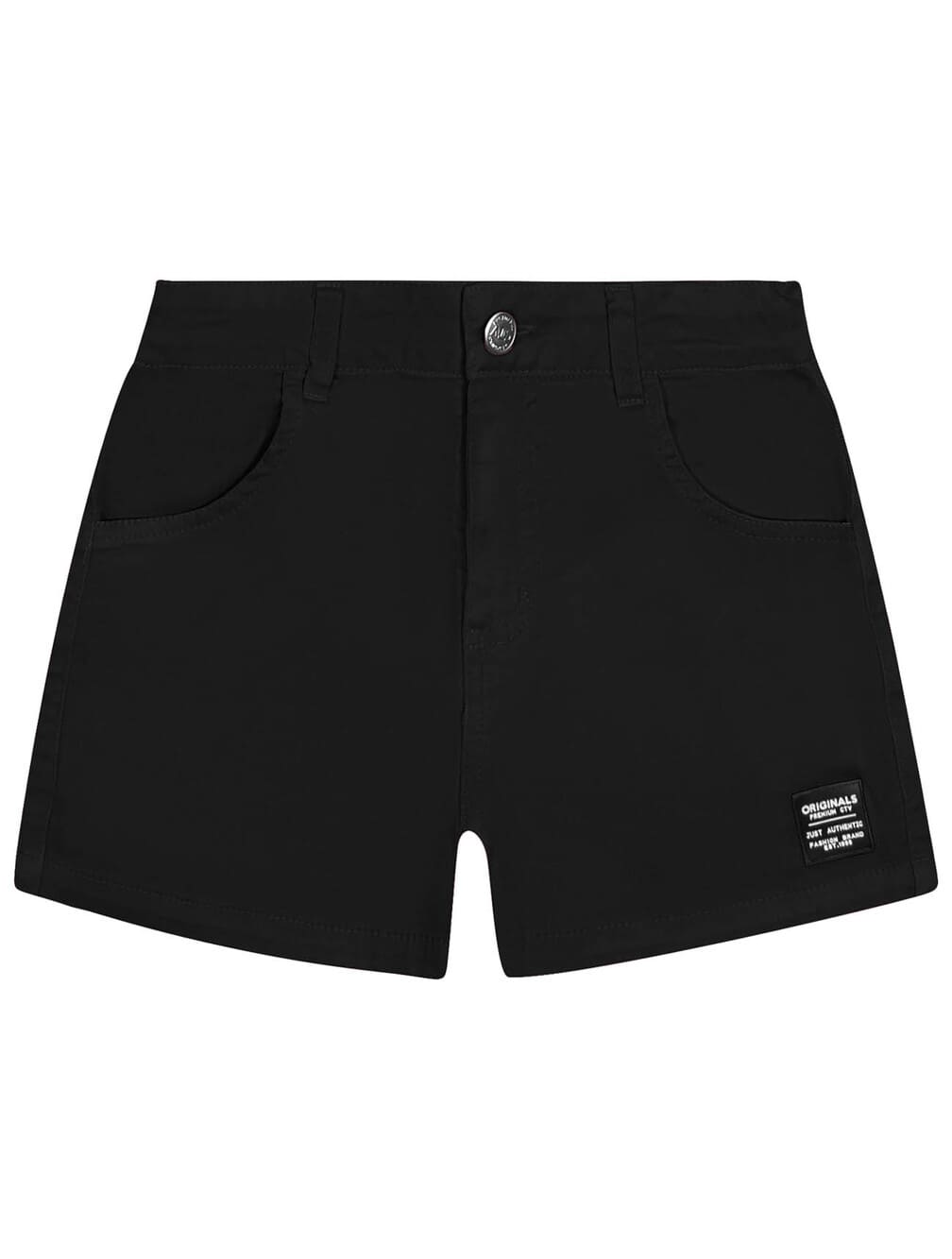 Conjunto Infantil Catavento Verão Shorts Preto e Camisete Coração