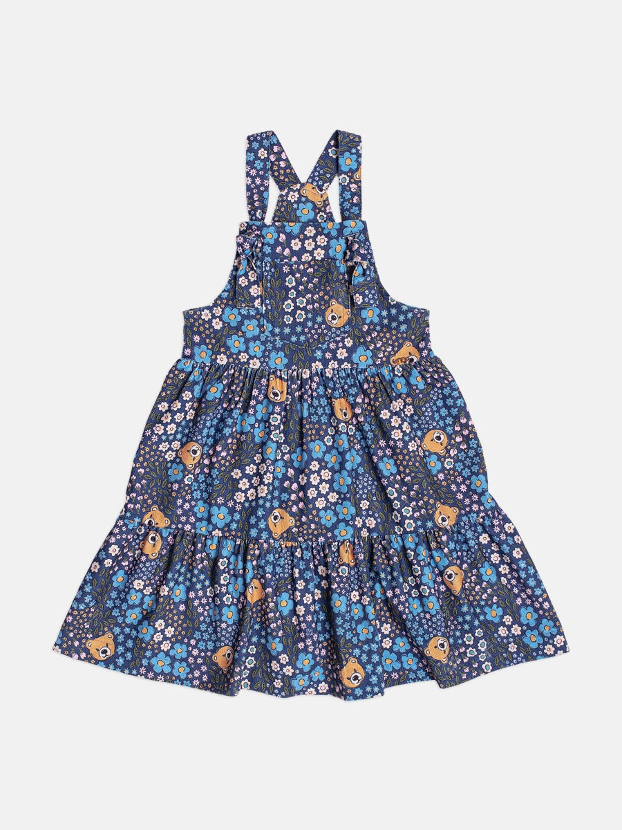 Salopete Infantil Momi Inverno Azul Floral