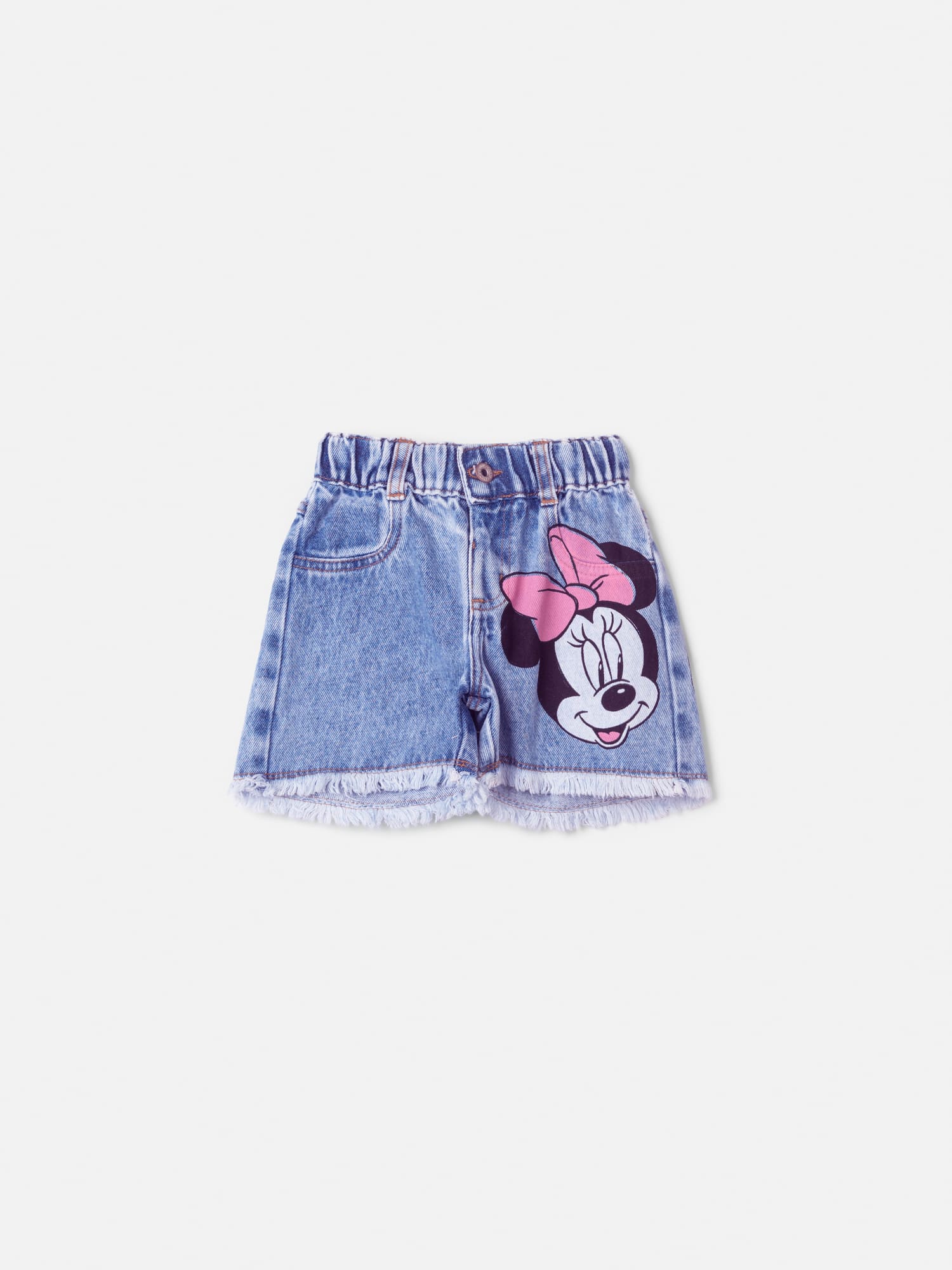 Shorts Infantil Animê Verão Jeans Minnie Disney