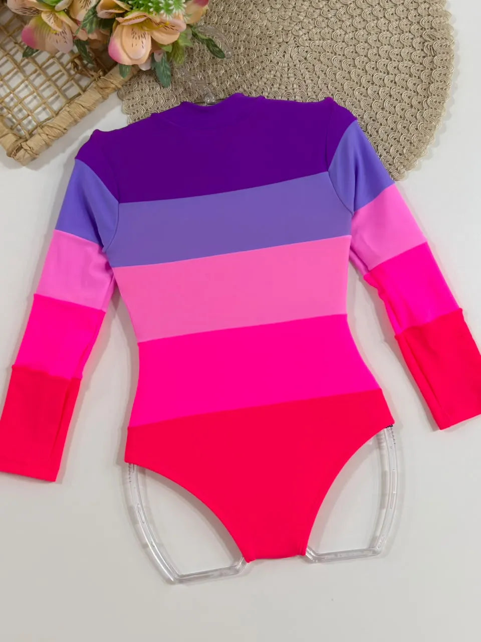 Maiô Infantil Siri Kids Manga Longa Kiara Fuchsia 43025