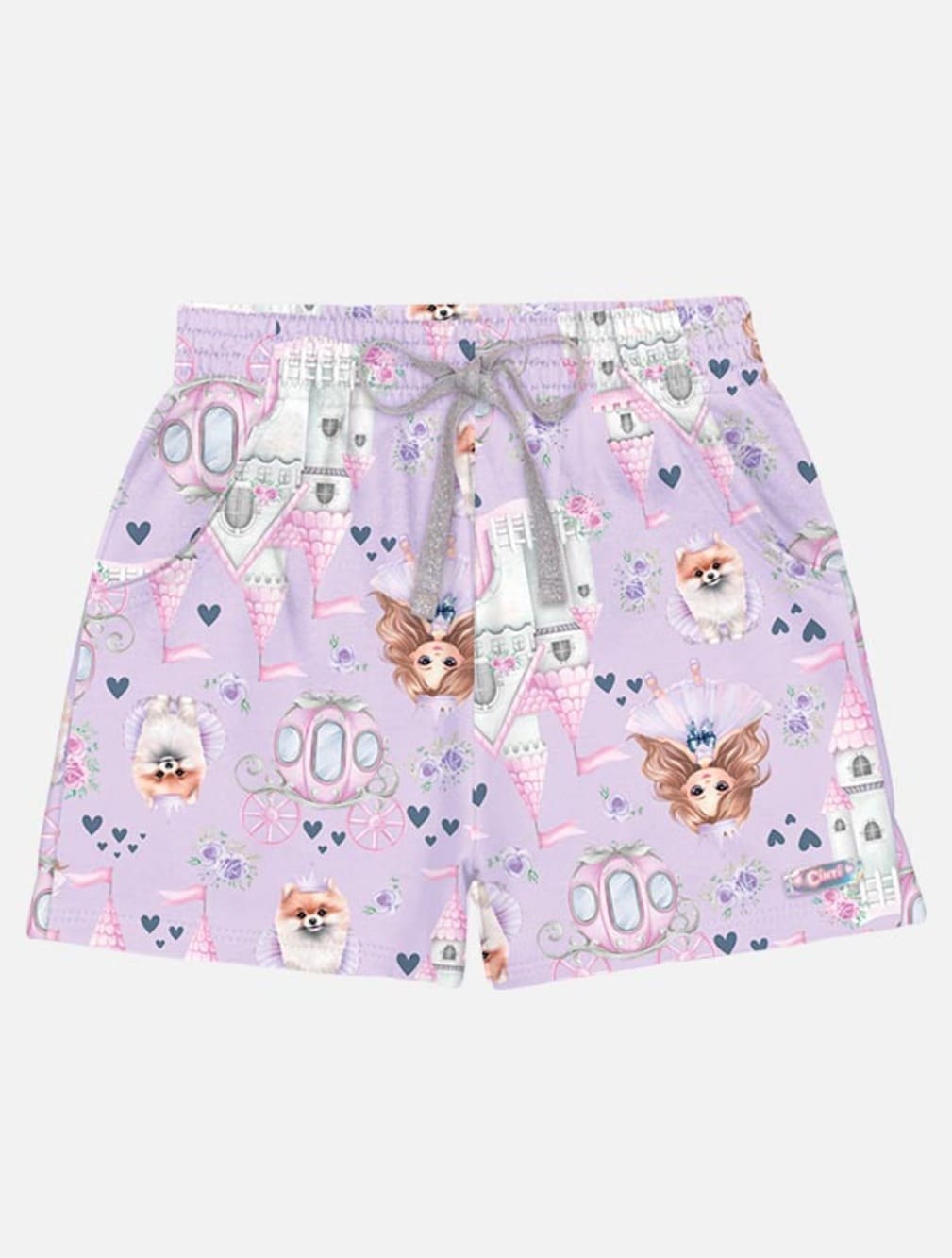 Conjunto Infantil Cinti Verão Shorts Lilás e Blusa Princesa