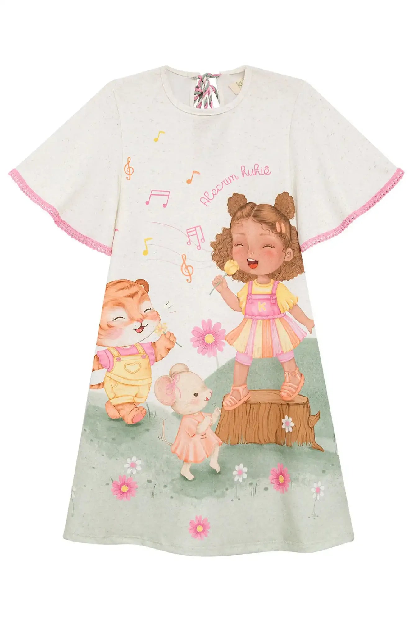 Vestido Infantil Kukiê Verão Off White Menininha Cantora