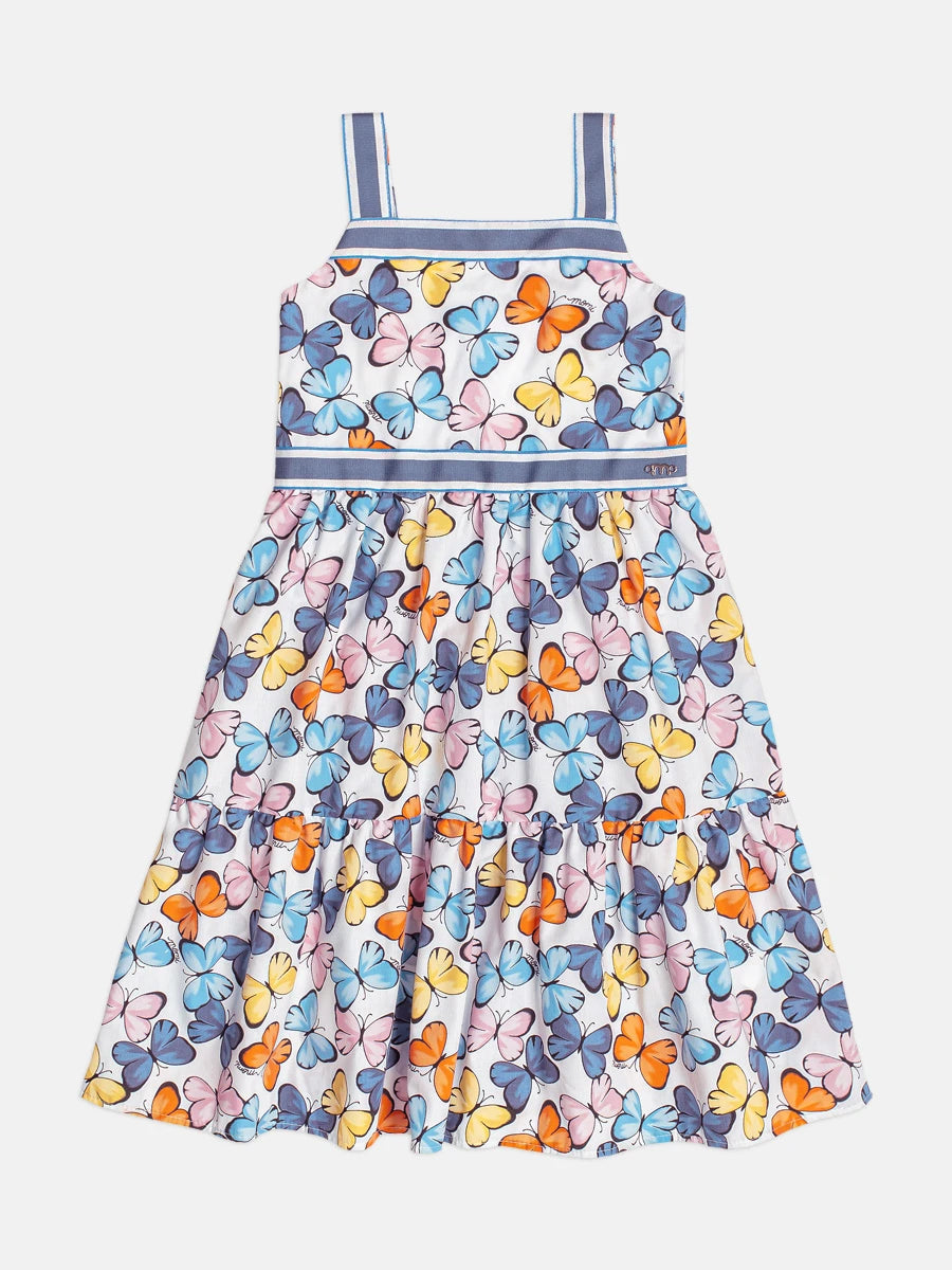 Vestido Infantil Momi Branco Borboletas