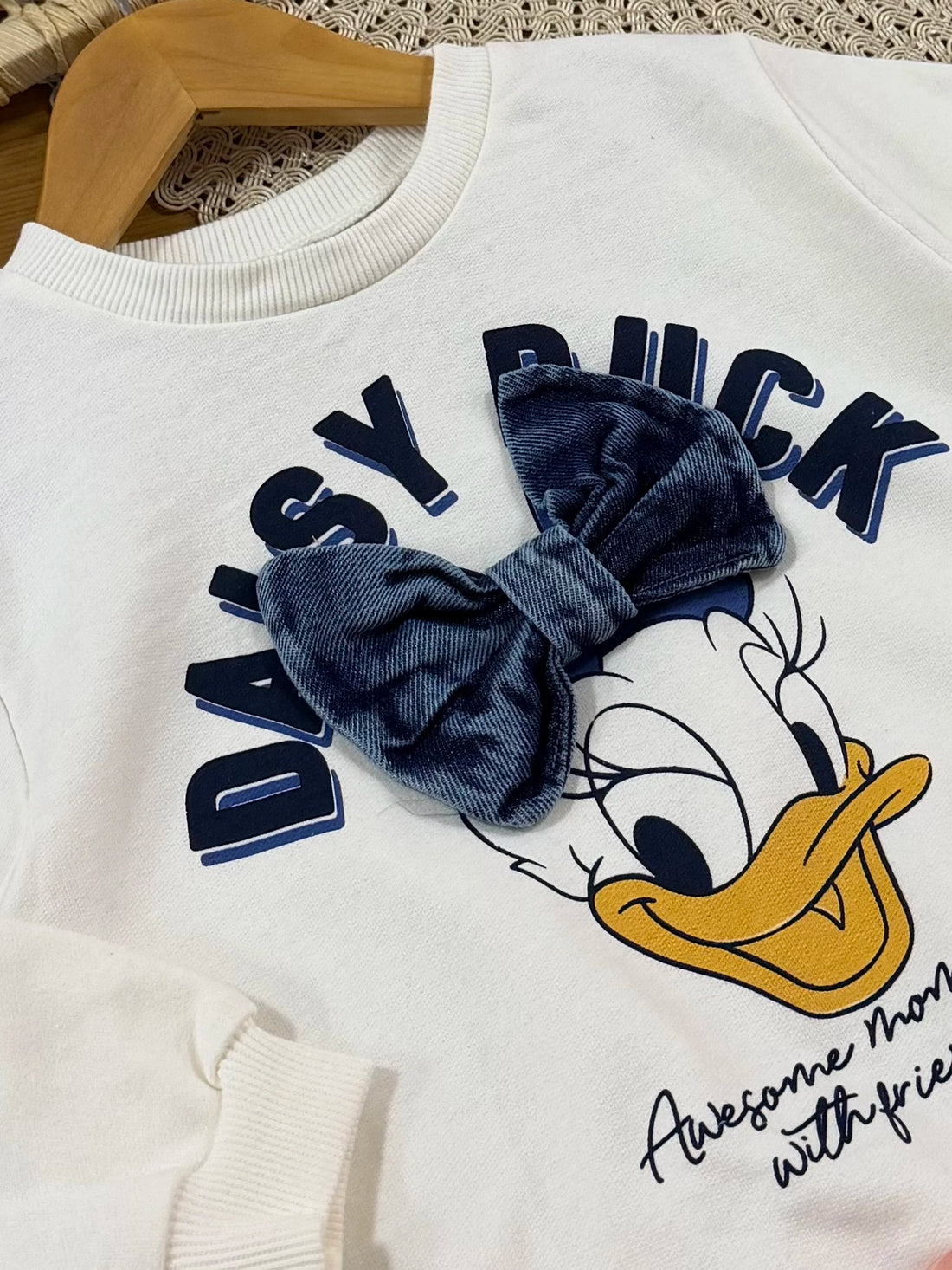 Moletom Infantil Momi Inverno sem Flanela Branco Daisy Duck Disney