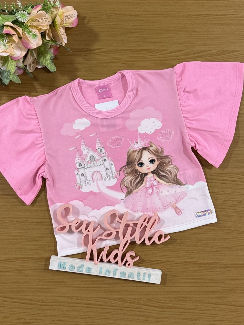 Blusa Infantil Cinti  Verão Rosa Princesa