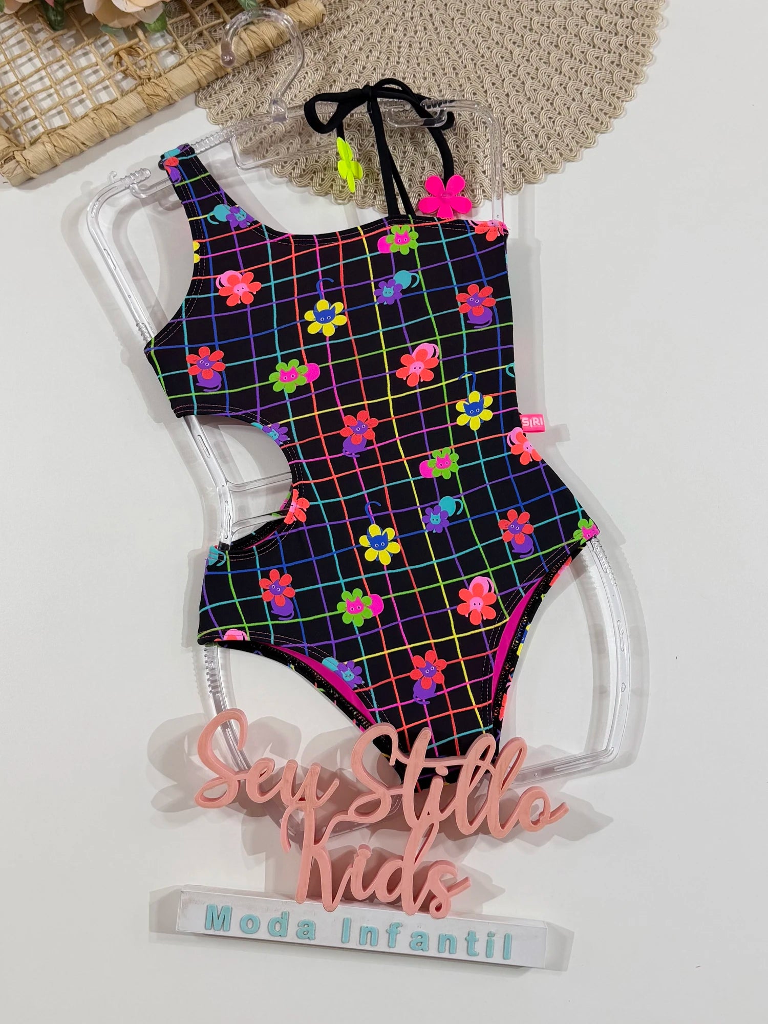Maiô Infantil Siri Kids Preto Laura Cats 43225