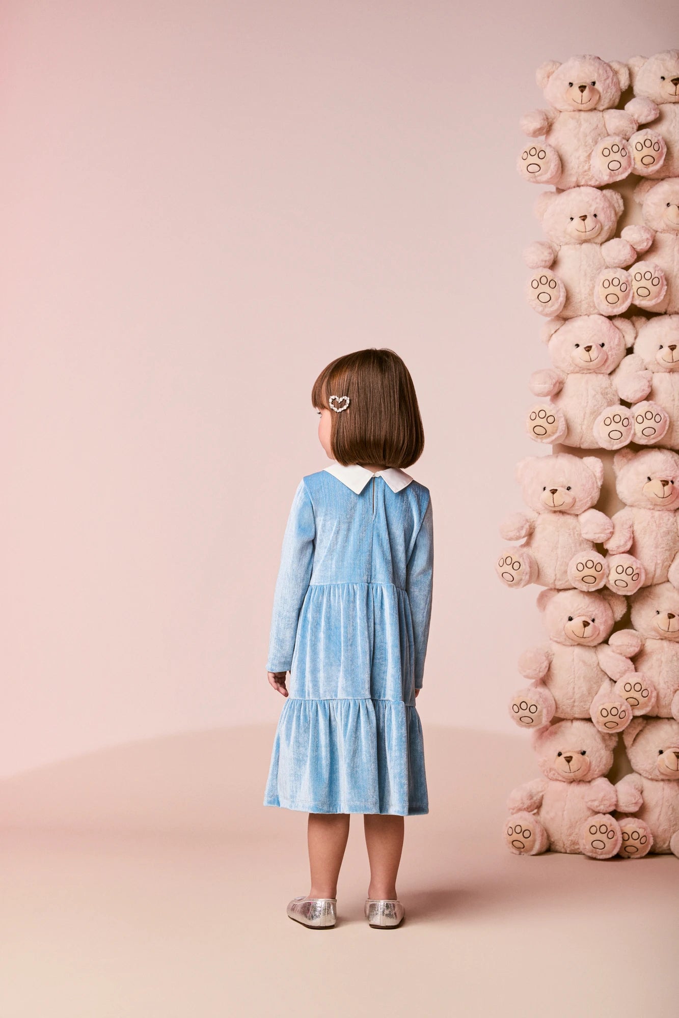 Vestido Infantil Momi Inverno Azul com Brilho