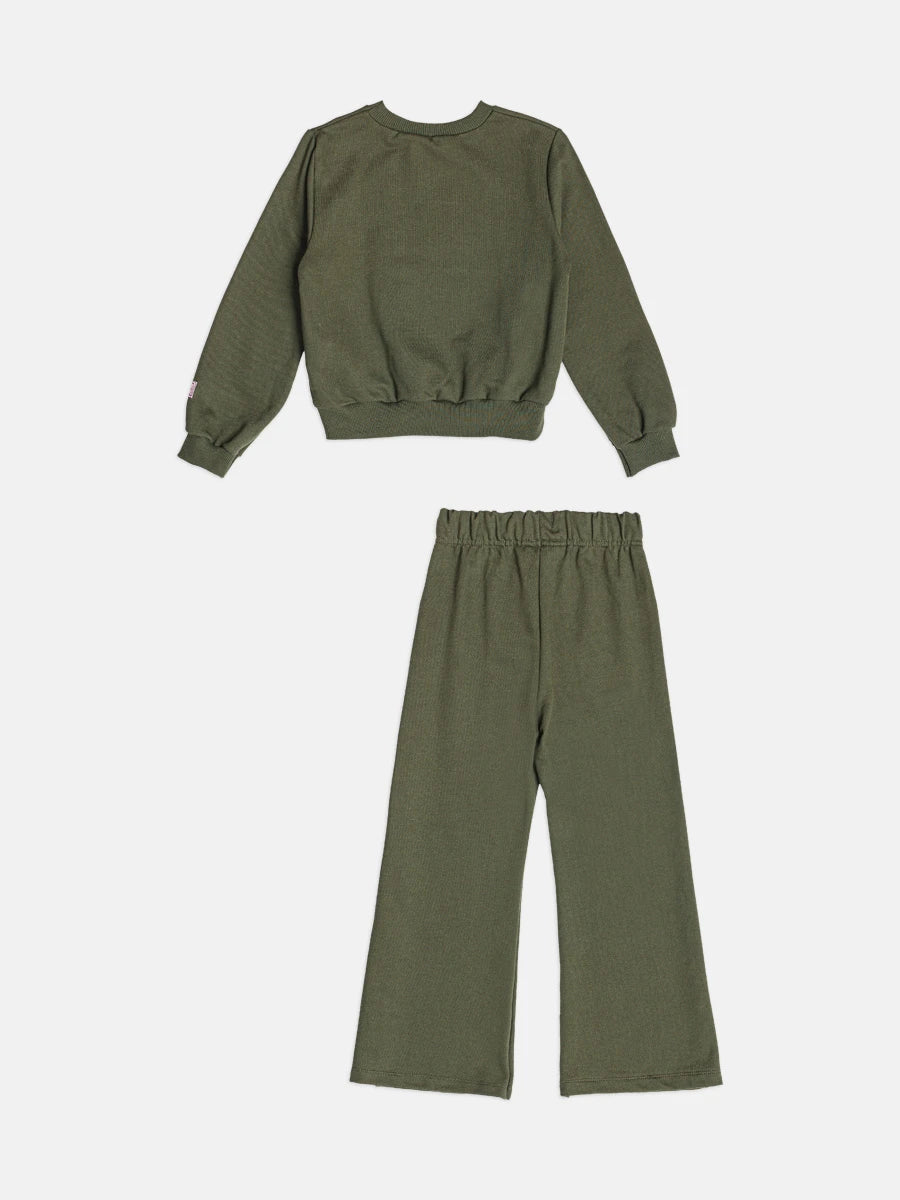 Conjunto Infantill Momi Inverno com Calça e Moletom Verde Tico e Teco Disney
