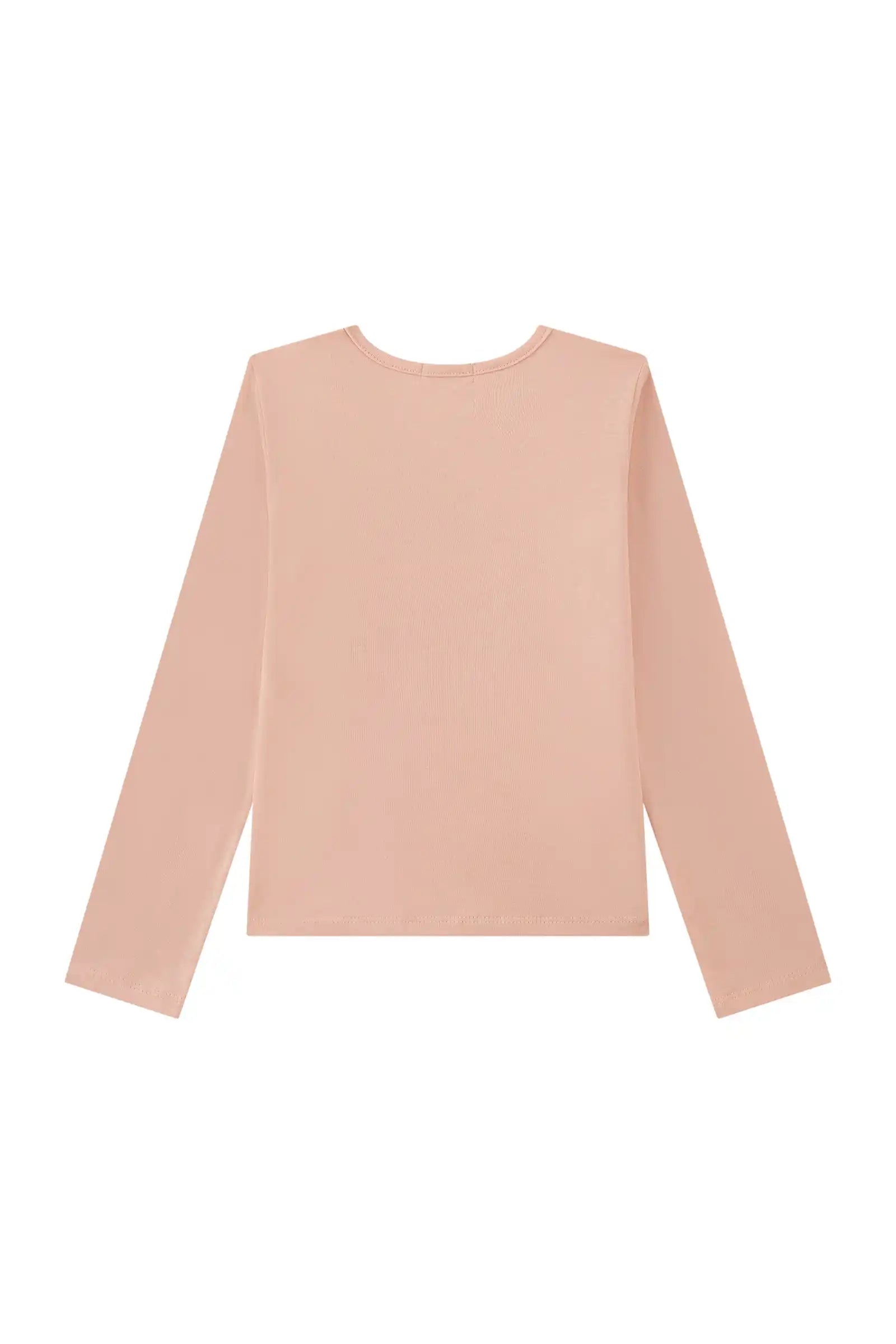 Blusa Infantil Kukiê Inverno Manga Longa Rosa Gatinha Docinhos
