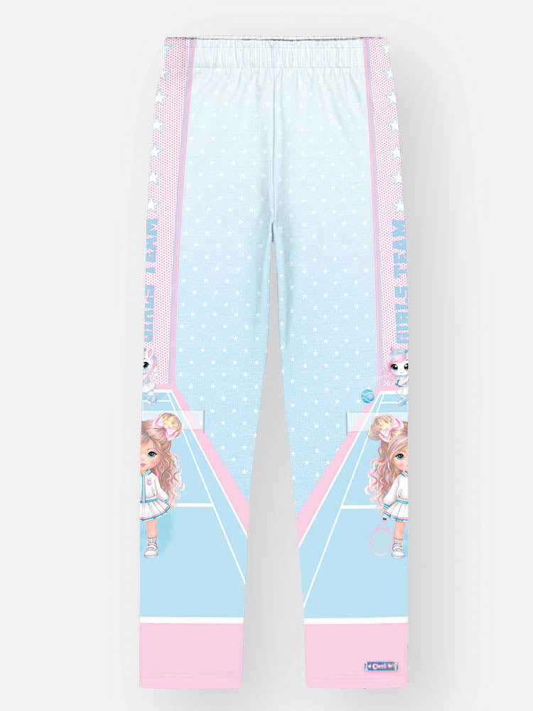 Calça Legging Infantil Cinti Verão Azul Menininha Tênista