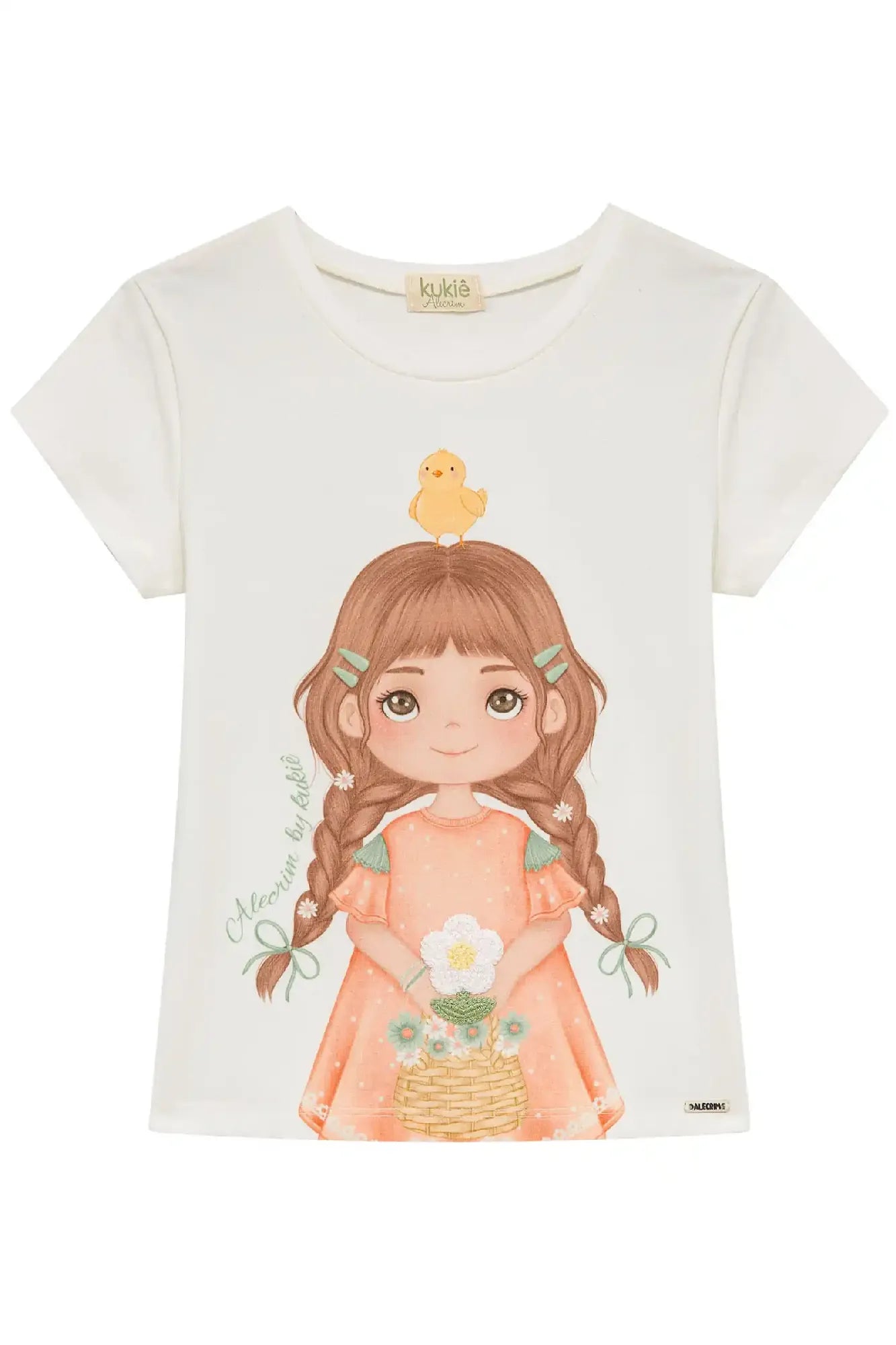 Blusa Infantil Menina Kukiê Branca Menina Florista
