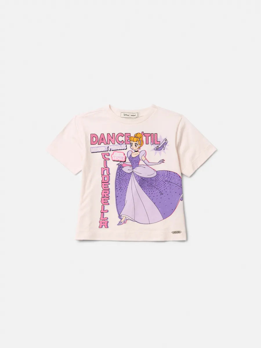 Blusa Infantil Menina Animê Off White Cinderela Anime Disney