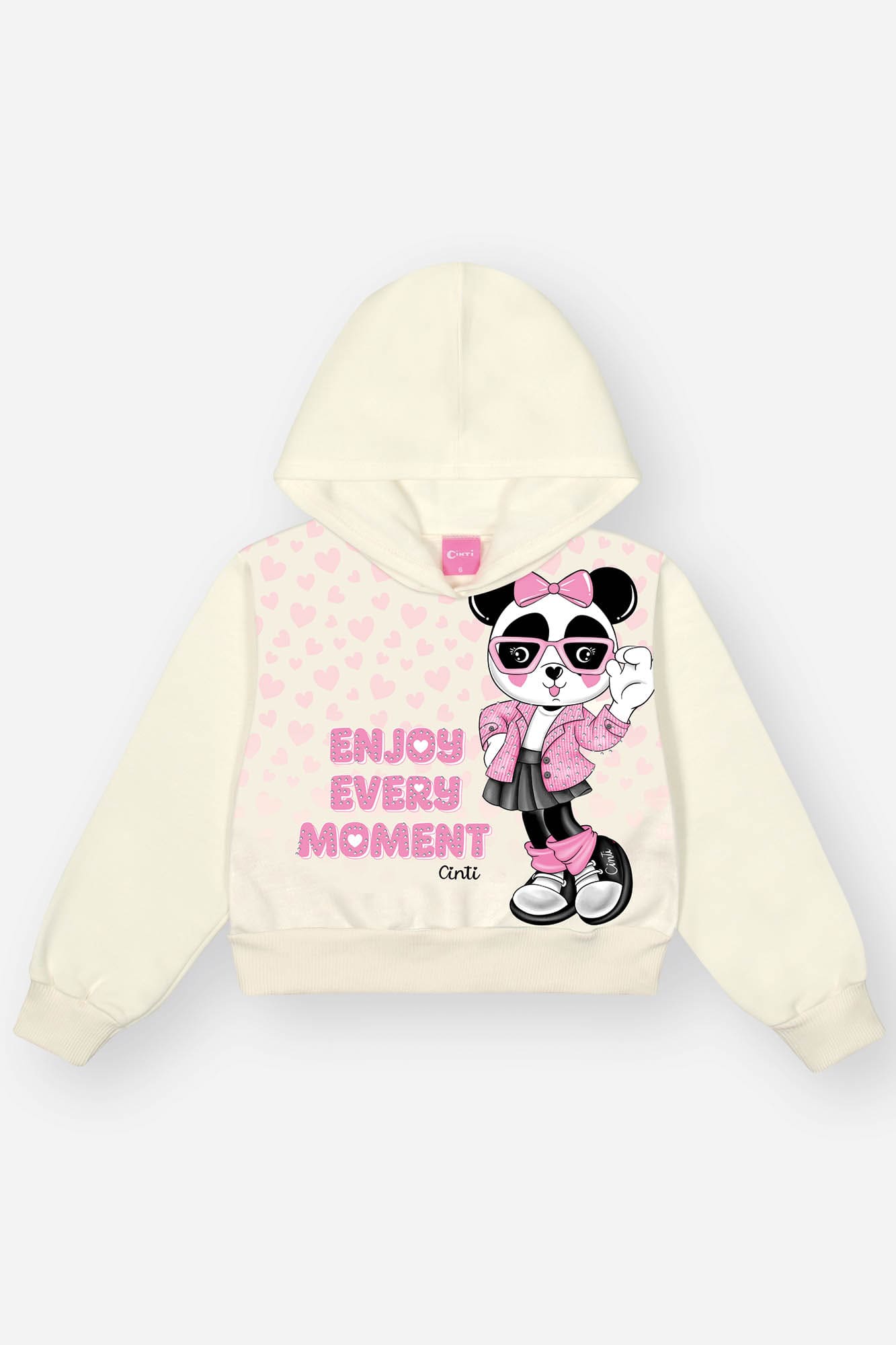 Conjunto Infantil Cinti Inverno Calça e Moletom Flanelado Off Panda