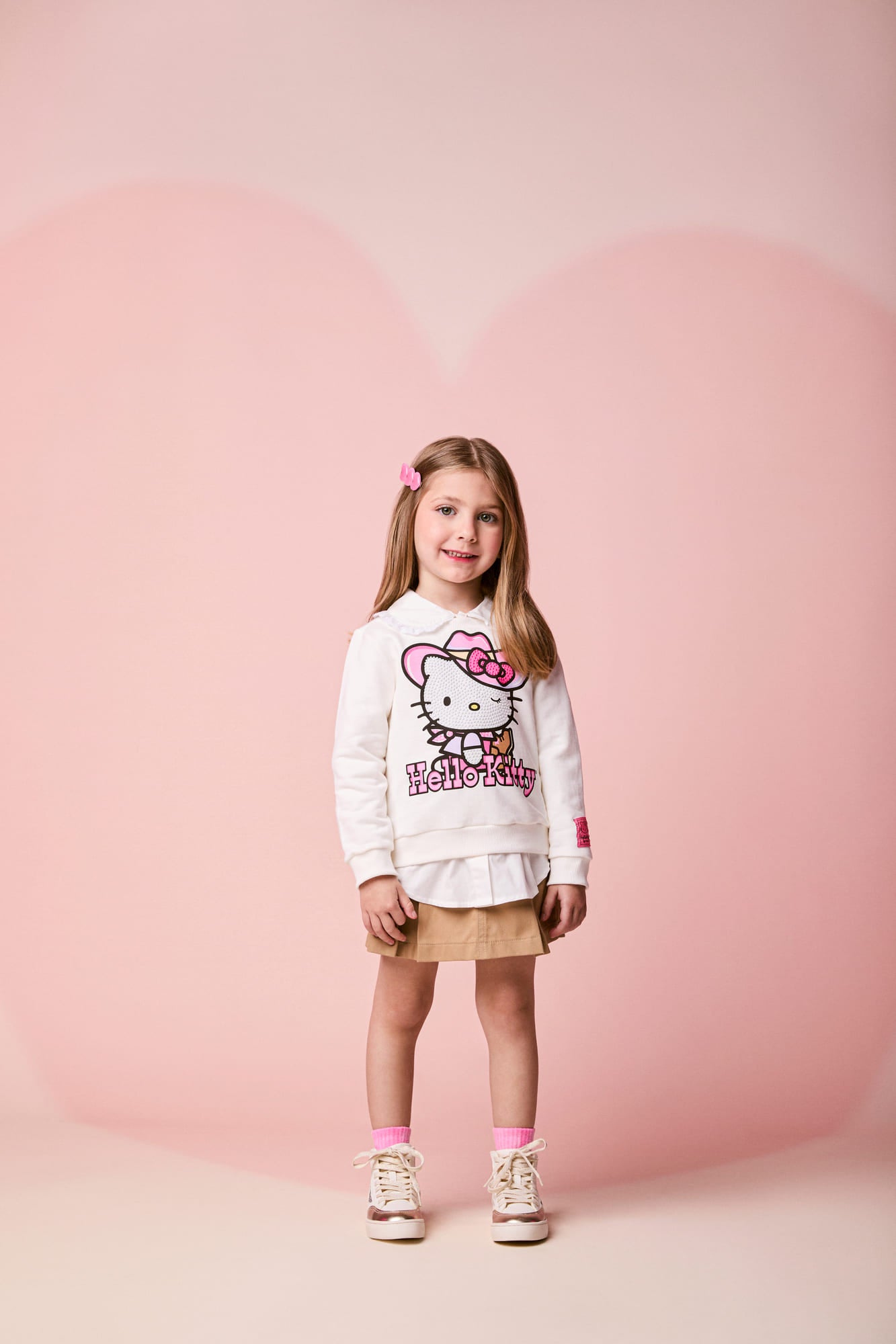 Casaco Infantil Momi Inverno Branco Hello Kitty Cowgirl