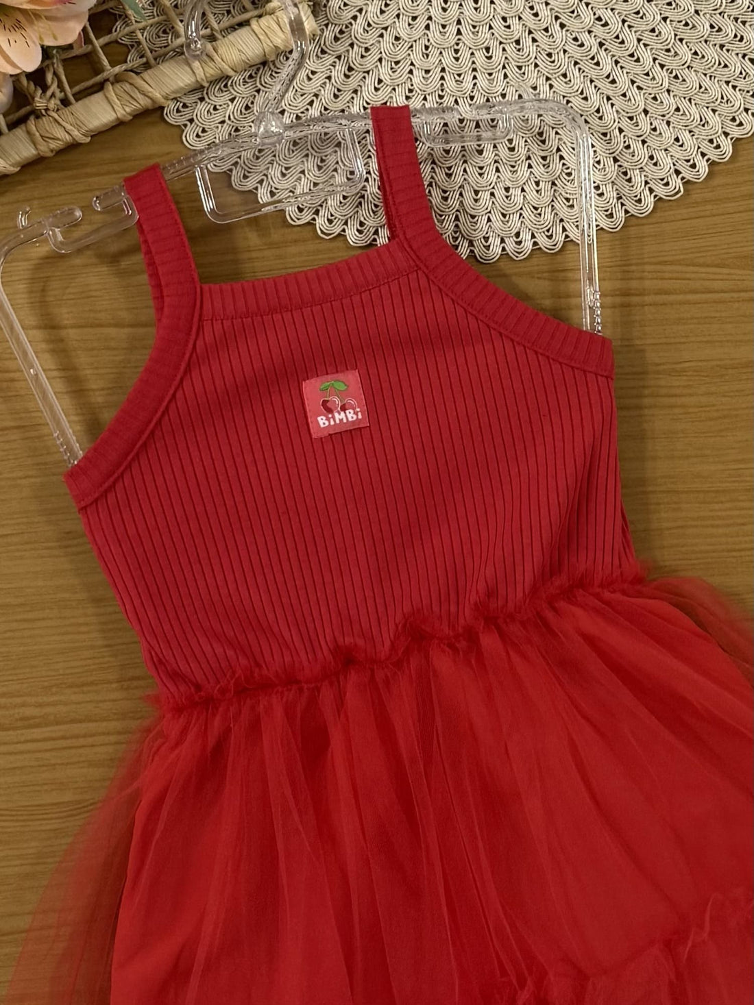 Vestido Infantil Bimbi Verão Vermelho Cerejinha