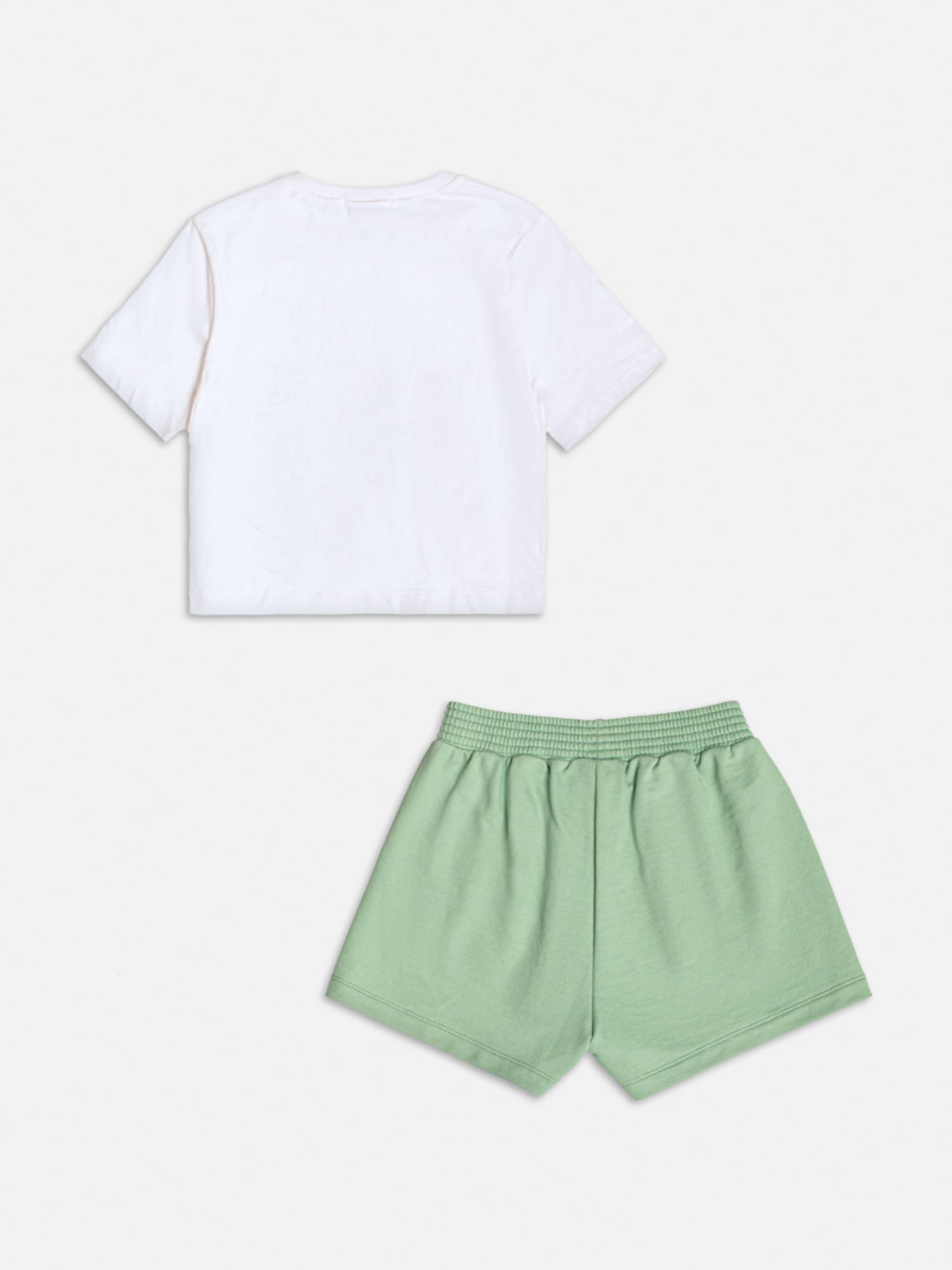 Conjunto Infantil Momi com Shorts e Blusa Branca Borboleta com Strass