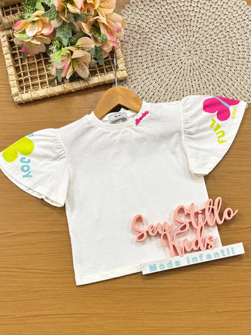 Blusa Infantil Menina Bimbi Branca Borboletinha