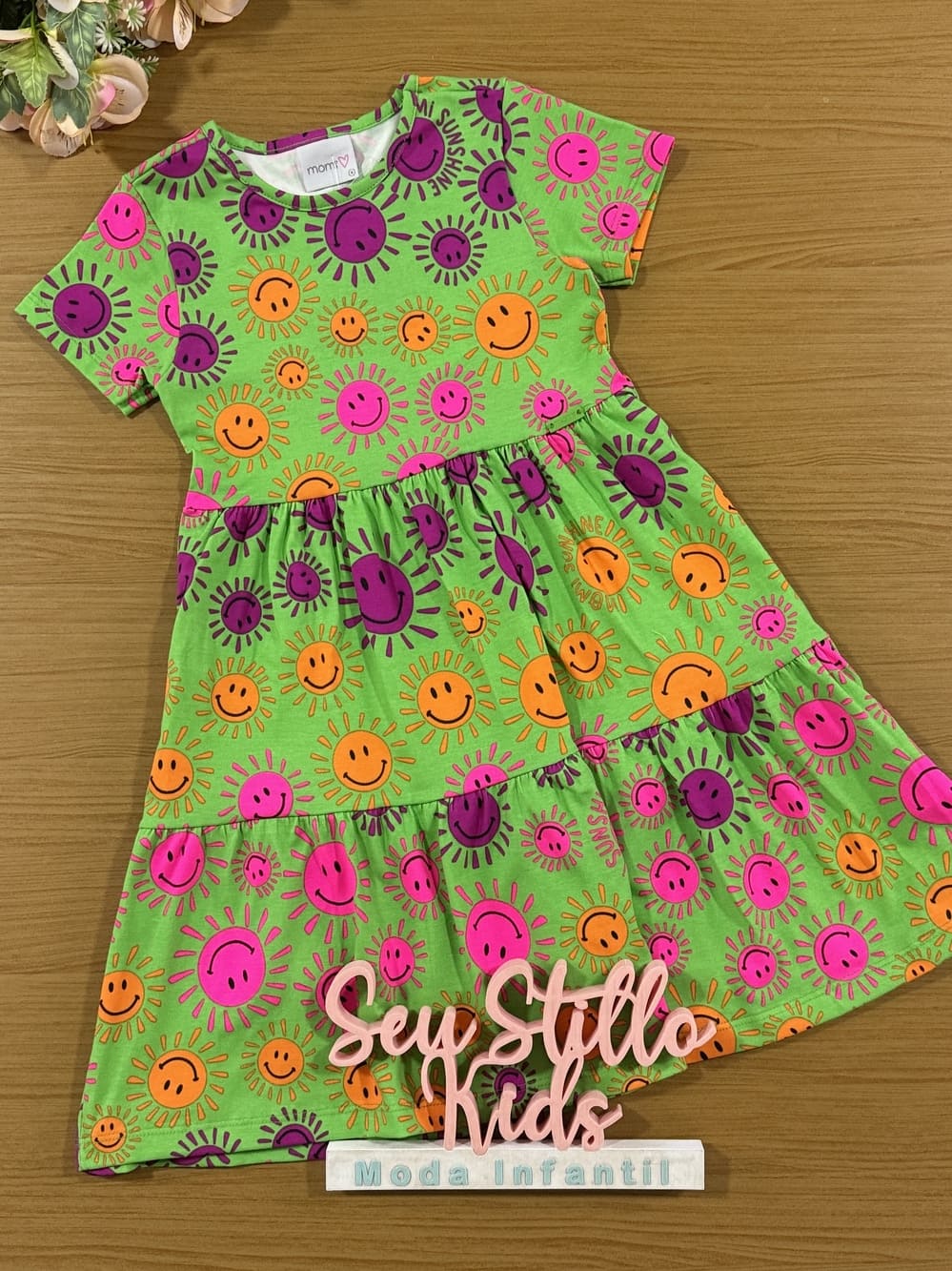 Vestido Infantil Momi Verão Verde Solzinho