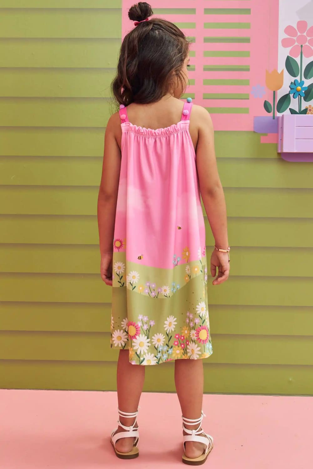 Vestido Infantil Kukie Alecrim Verão Ursinha o Parque