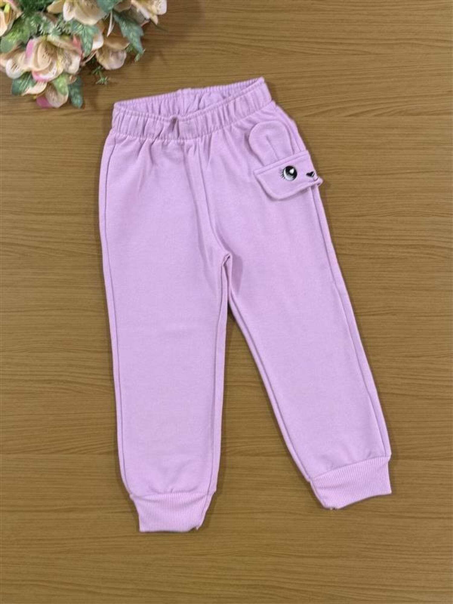 Conjunto Infantil Cinti Inverno com Calça e Casaco Lilás Coelhinha com Strass