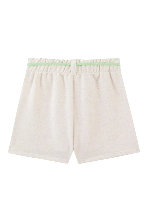 Conjunto Infantil Kukiê Verão com Shorts Off White e Blusa Verde Abacaxi Musical