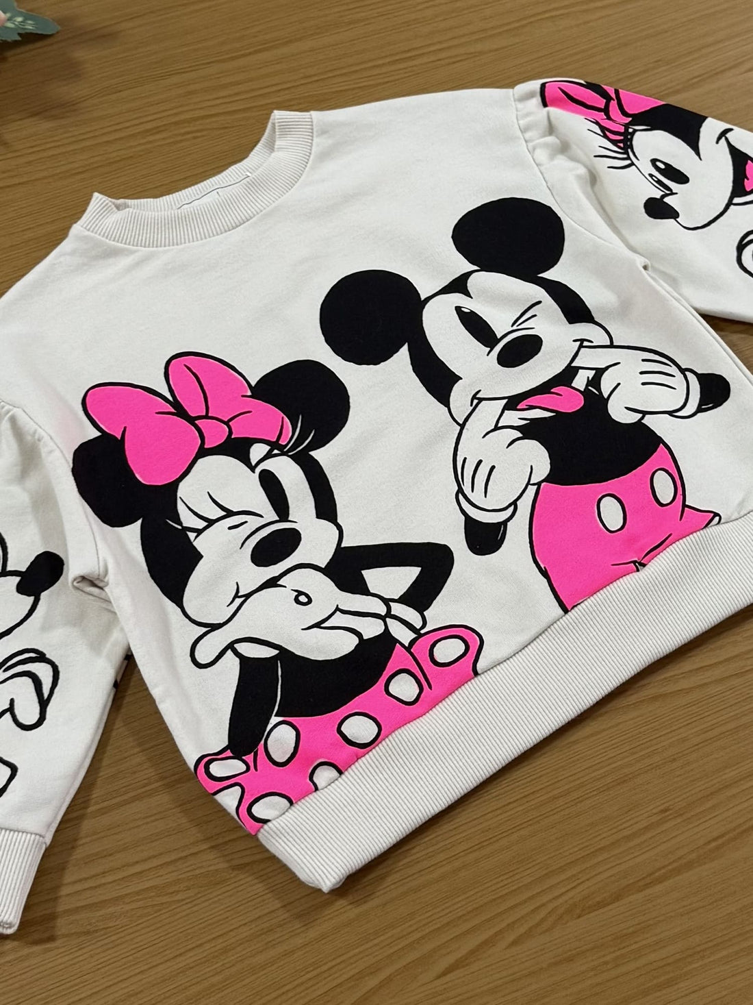 Casaco Infantil Animê Inverno Bege Minnie e Mickey Disney