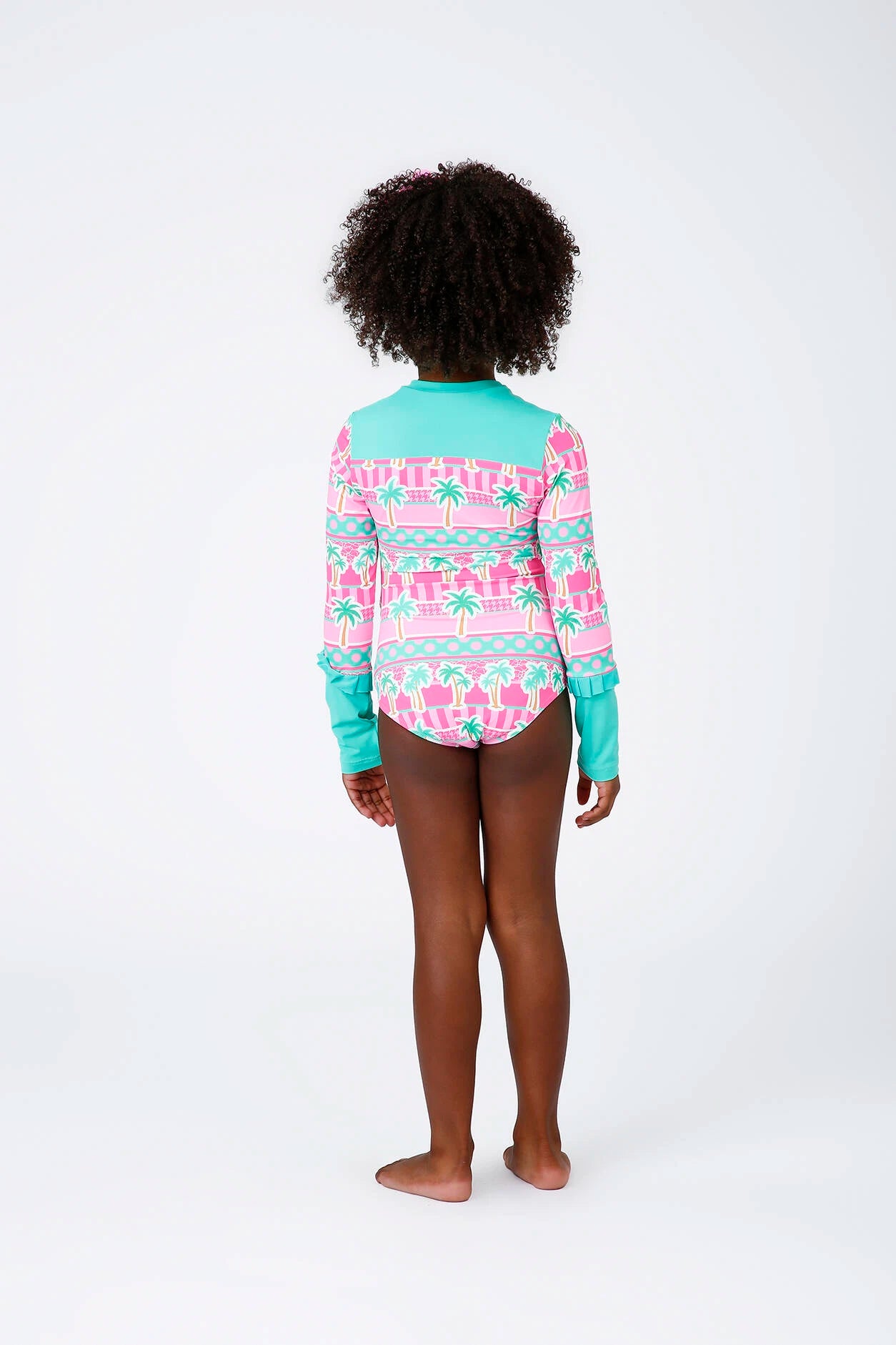Maiô Infantil Siri Kids Cropped Manga Longa Rosa Lais Tropicandy 43279