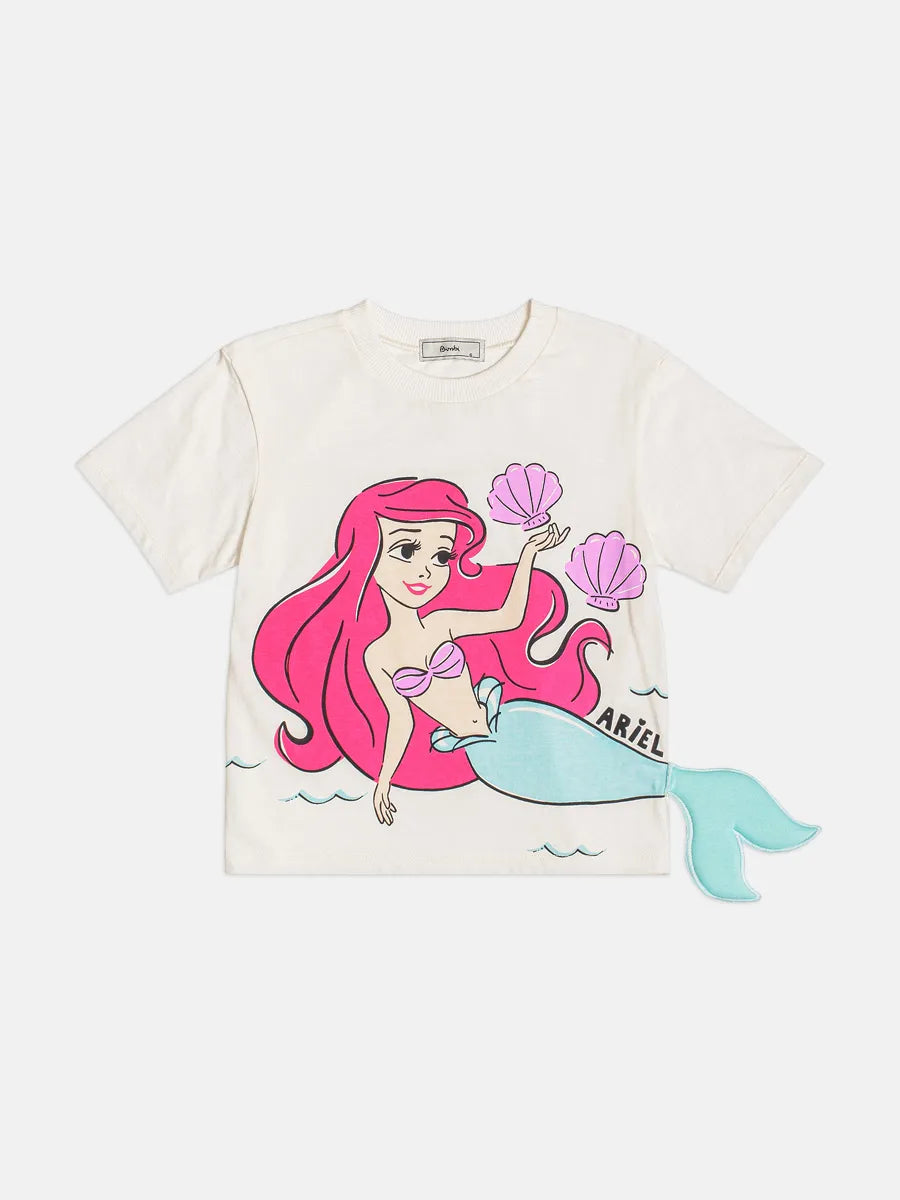 Blusa Infantil Menina Bimbi Branca Ariel Disney