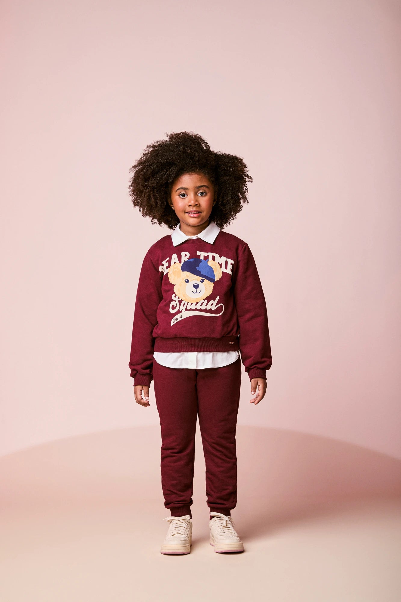 Conjunto Infantil Momi Inverno com Calça e Moletom sem Flanela Vinho Bear Time