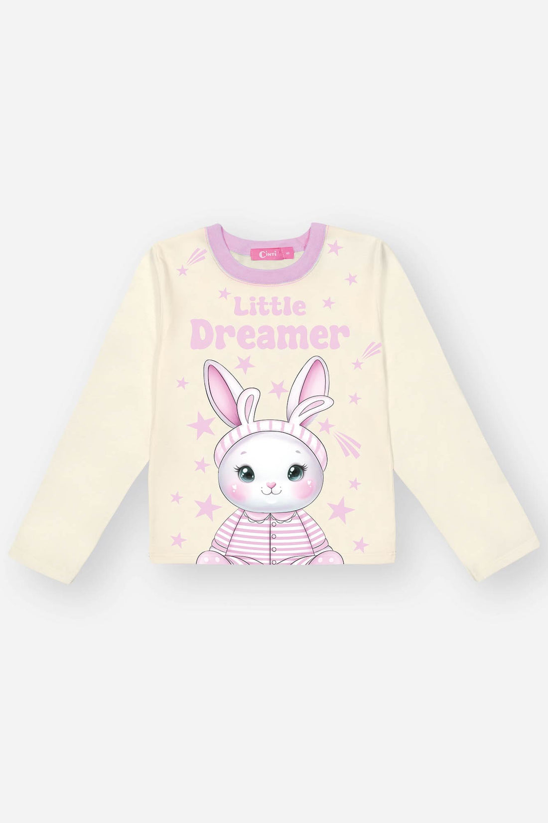 Pijama Infantil Cinti Inverno Calça Lilás e Blusa Coelho