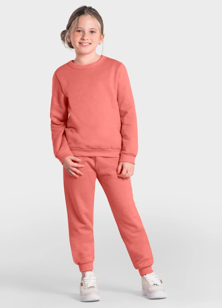 Calça Moletom Infantil Brandili Menina Flanelada Coral