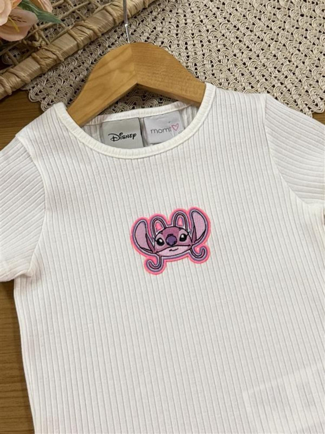 Blusa Infantil Momi Verão Branca Stitch Disney