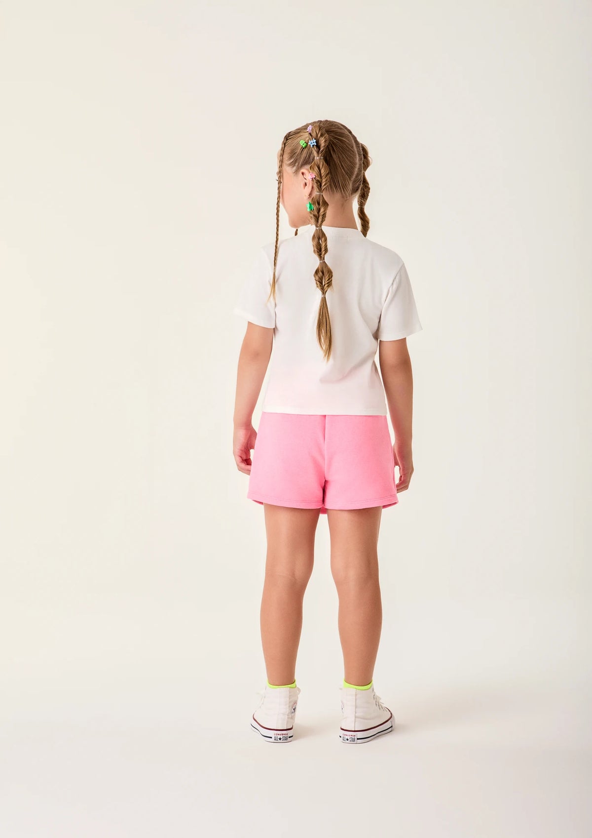 Conjunto Infantil Menina Bimbi com Shorts Saia Rosa e Blusa Borboletinhas