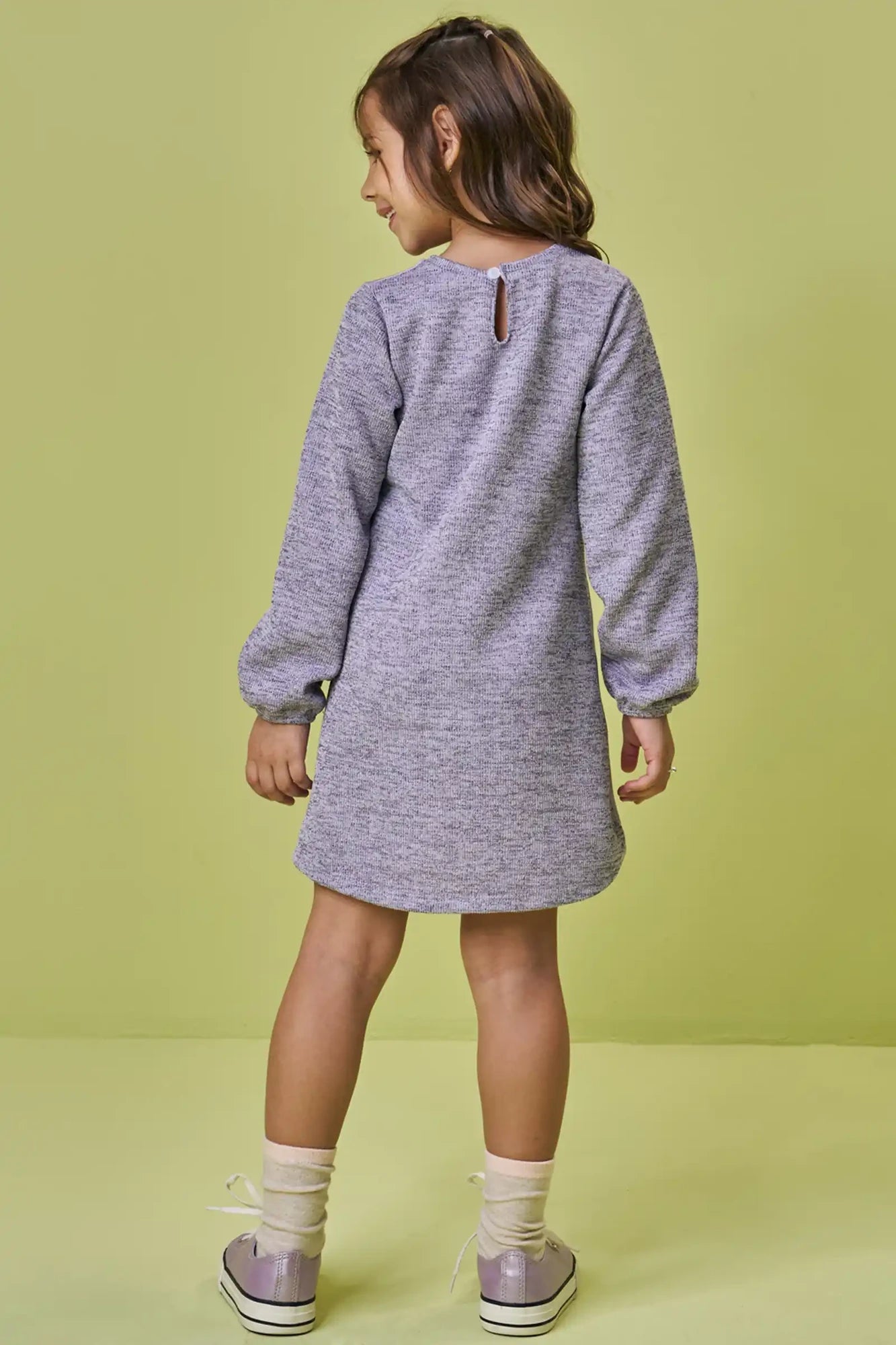 Vestido Infantil Kukiê Inverno Lilás Ursinha Sweet