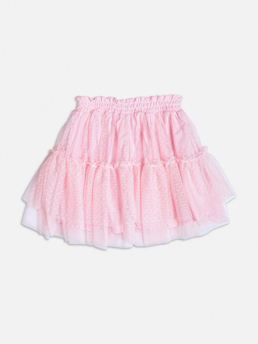 Saia Infantil Momi Inverno Rosa Tule